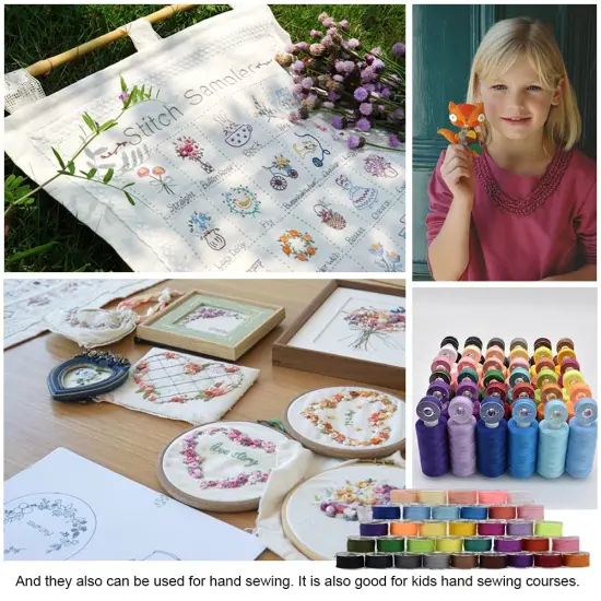 72 Pieces Bobbins Sewing Threads Kit, 36 Colors Spools 360Yards per Polyester Thread, 36 Colors Prewound Bobbin with Case for Hand Machine Sewing {4}