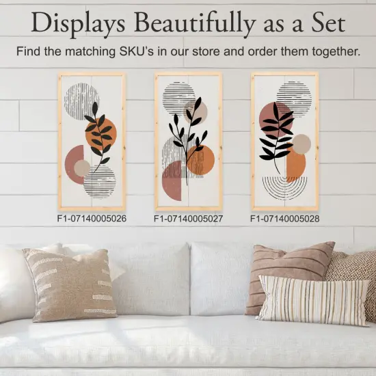 Botanical Geometric Wall Art Wood Sign Framed Living Room Decor. {2}