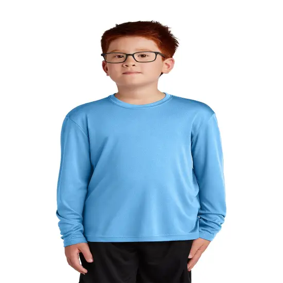 Sport-Tek&reg; Crew Neck Long Sleeve T-Shirt for Youth Carolina blue {1}
