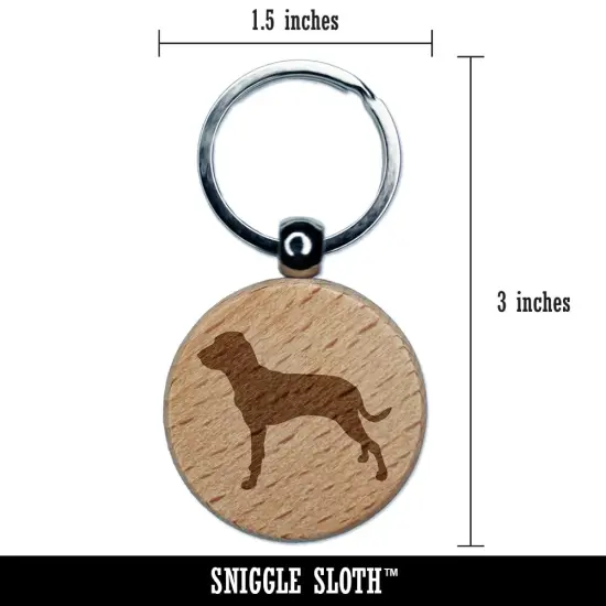 Bracco Italiano Dog Solid Engraved Wood Round Keychain Tag Charm {2}