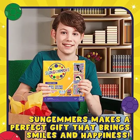 Dolphin Diamond Window Art Suncatcher Kit for Kids 6-8 9 10, Birthday Gifts for 7 Year Old Girl, Mermaid Gifts - Crafts for Girls Ages 8-12 {6}