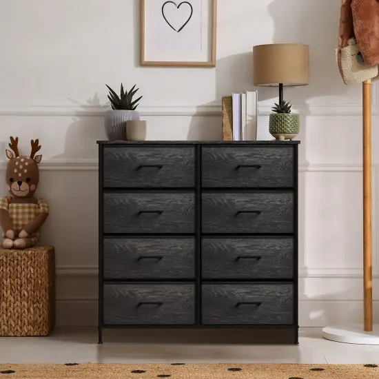 Sorbus Extra Wide Dresser Organizer With 8 Drawers - Large Storage Furniture for Bedroom, Hallway, Living Room, Nursery & Closet Rustic black {4}