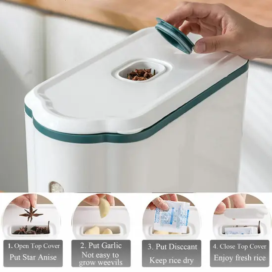 Rice Container Storage Rice Dispenser Automatic Grain Dispenser Sealed {3}