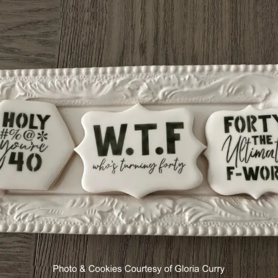 Forty the Ultimate F Word 50th Birthday Cookie Stencil {3}