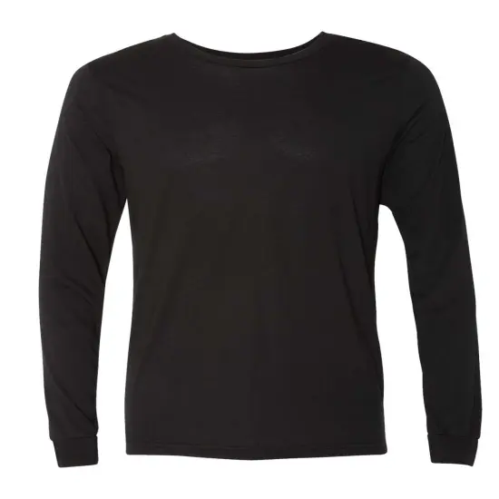BELLA + CANVAS&reg; Triblend Long Sleeve Crewneck Tee Solid black triblend {1}