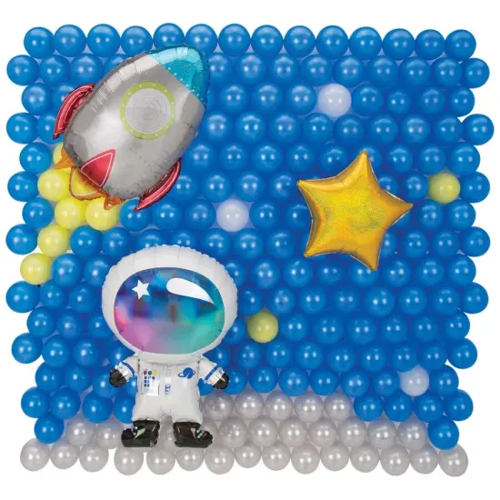 Space Latex & Foil Balloon Back Drop Kit {1}