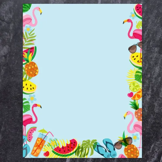 Great Papers! Tropical Vibes Stationery Letterhead, Invitations and Announcements, Printer Friendly, 8.5"x11", 80 Pack {3}