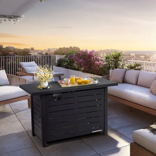 42 Inch 60 000 Btu Rectangular Propane Gas Fire Pit Table {5}