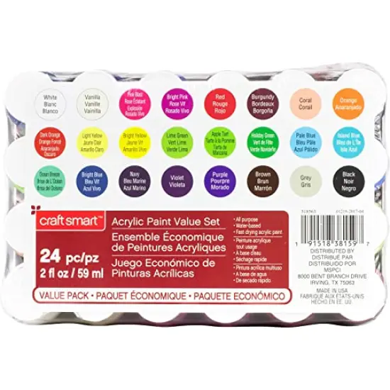 Craft Smart Acrylic Paint 24 Piece Set {4}