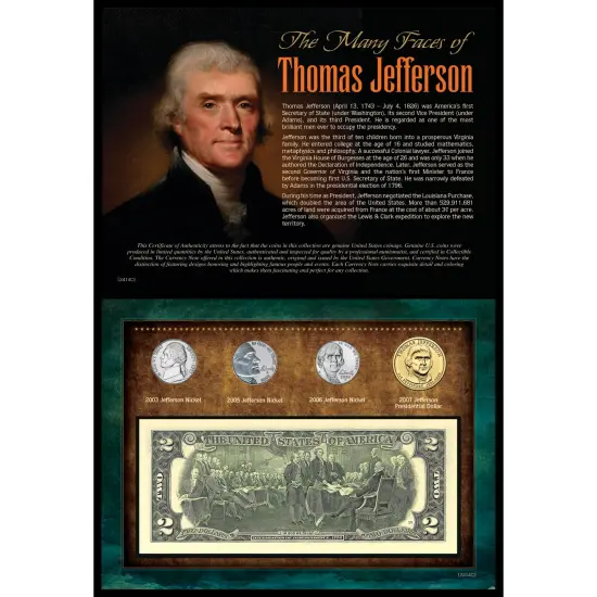 Many Faces of Thomas Jefferson Coin & Currency {1}