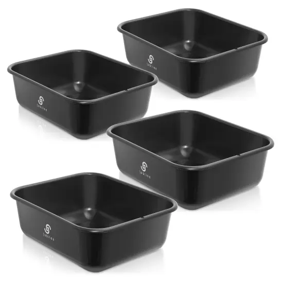 Jubilee 4-Pk Plastic Storage Bin, Bus Utility Tub - Heavy Duty Commercial Dishwashing Box for Restaurant Kitchen Organization and Storage {3}