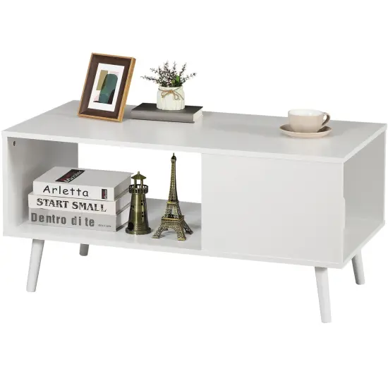 Modern Coffee Table Open Storage Shelf for Living Room . {1}