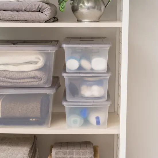 IRIS USA 6 Quart Snap Top Plastic Storage Box, 10 Pack {3}