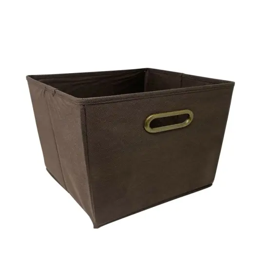 6 PCS Storage Box Organizer with Metal Handle Brown {7}
