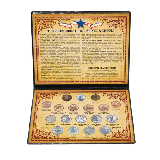 Three Centuries of U.S. Pennies & Nickels {2}