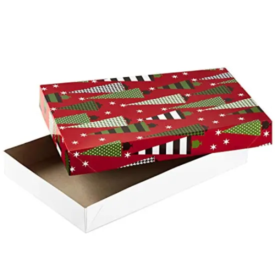 Hallmark Christmas Gift Boxes with Lids in Assorted Designs (Pack of 12: Trees, Stripes, Snowmen, Holly) Red, Green and White Patterned Shirt Boxes for Wrapping Gifts {2}