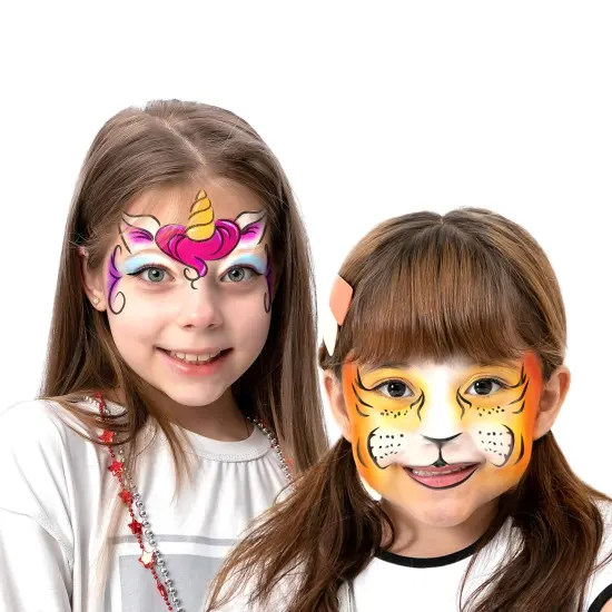 42PCS Face and Body Paint Crayons, Face Painting Kit Safe and Non-Toxic Ultimate Party Pack Including 14 Metallic Colors for Birthday Makeup Party Supplies, Festivals, Gifts for Kids Girls Boys {2}