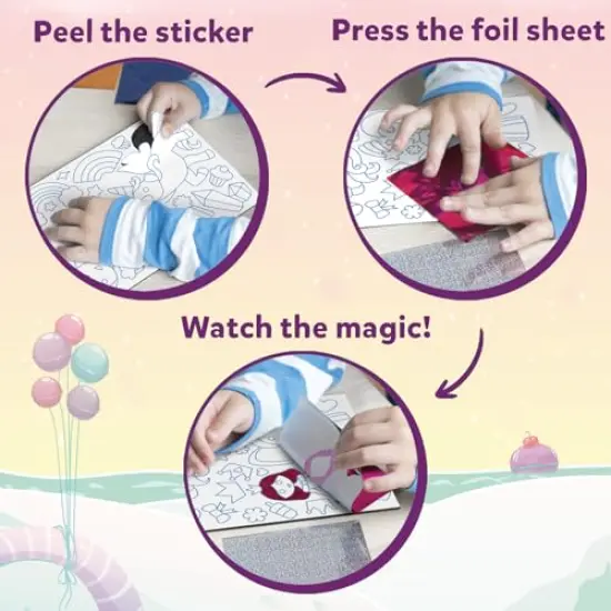 Foil Fun Unicorns & Princesses, No Mess Art for Kids, Craft Kits & Supplies, DIY Creative Activity, Gifts for Girls & Boys Ages 4, 5, 6, 7, 8, 9, Travel Toys {5}