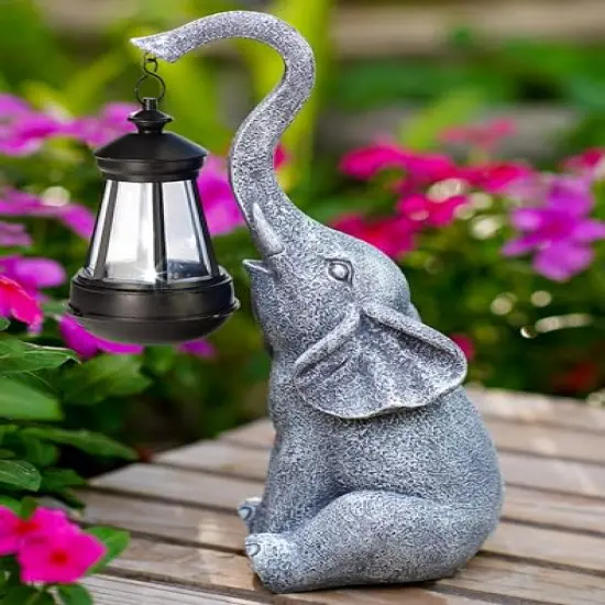 Elephant Statue for Garden Decor with Gift Appeal - Ideal Gifts for Women, Mom or Birthdays, Beautifully Crafted Outdoor & Home Decor to Wow Your Guests (11" Elephant) {3}