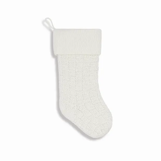 Chunky Checkered Knit Christmas Stockings Red {4}