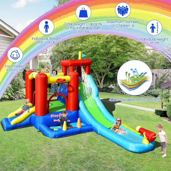 9-in-1 Inflatable Kids Water Slide Bounce House {2}