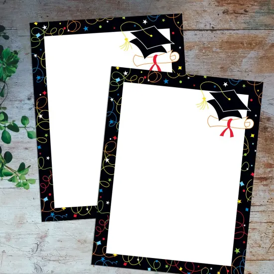 Great Papers! Grad Swirls Stationery Letterhead, Invitations and Announcements, Printer Friendly, 8.5"x11", 50 Pack {3}