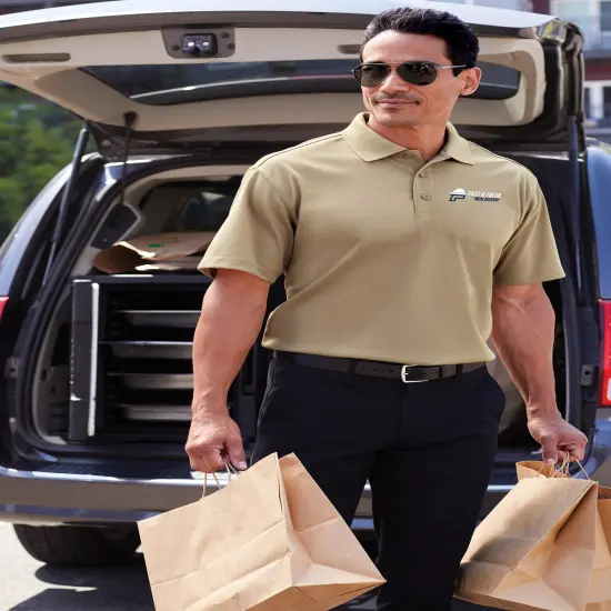 Grid Polo Collared Neck Short Sleeve T-shirt For Adult {5}