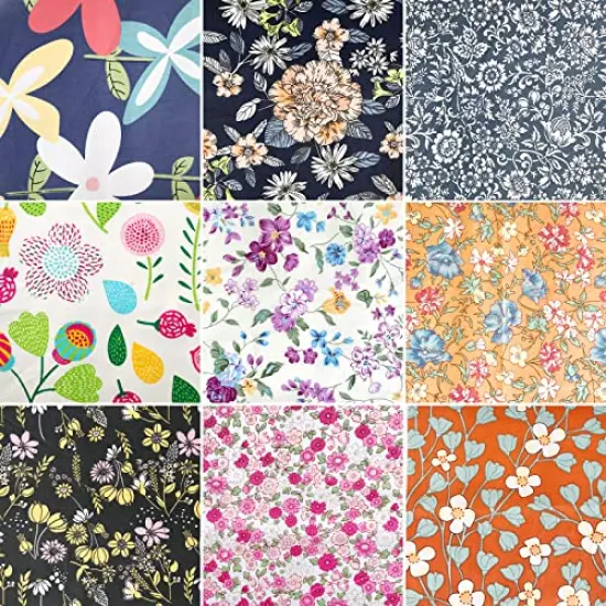 25 Piece Quilting Fabric, Misscrafts 8" x 8" (20cm x 20cm) Cotton Craft Fabric Bundle Patchwork Pre-Cut Quilt Squares for DIY Sewing Scrapbooking Quilting Dot Pattern {5}