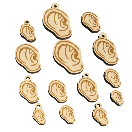 The Human Ear Mini Wood Shape Charms Jewelry DIY Craft {7}