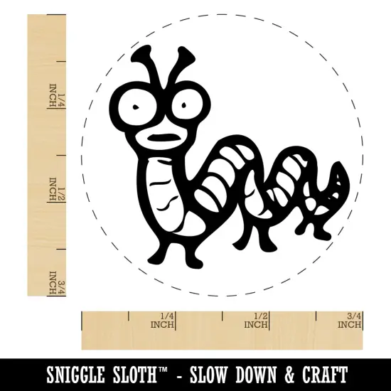 Creepy Weird Worm Caterpillar Self-Inking Rubber Stamp Ink Stamper for Stamping Crafting Planners Orange {1}