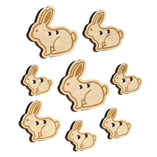 Resting Rabbit Bunny Easter Wood Buttons for Sewing Knitting Crochet DIY Craft {7}