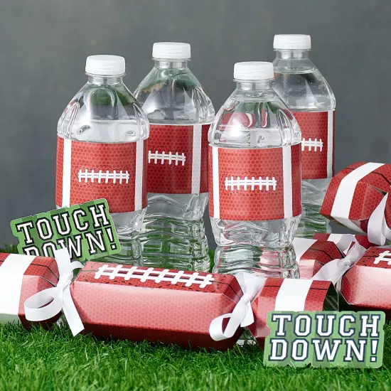 Big Dot of Happiness End Zone - Football - Baby Shower or Birthday Party Water Bottle Sticker Labels - Set of 20 {3}