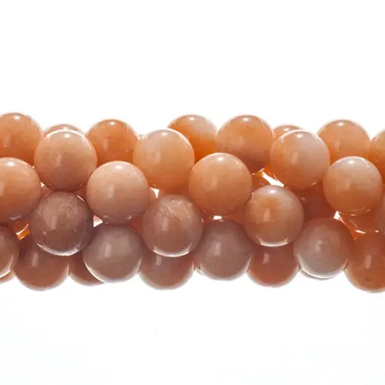 Earth's Jewel Semi-Precious Peach Aventurine Natural Round Strung Bead {1}