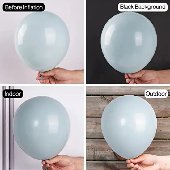 50 Pieces Pale Aqua Balloons, 12 Inch Boho Blue Balloons, Pale Blue Balloons for Balloon Garland or Balloon Arch as Party Decorations, Birthday Decorations, Baby Shower Decorations, Blue-F28-M {5}