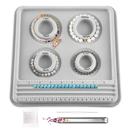 The Bead Boards Bracelet Sizer Measurement Tool 4 Round Grooves for Jewerly Bracelets Necklaces Making Supplies {2}