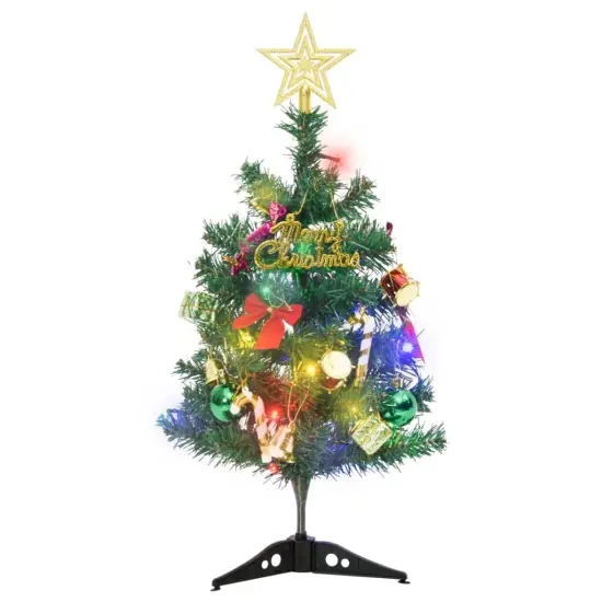 Mini Artificial Christmas Tree with 20 LEDs Green 17.7" {4}