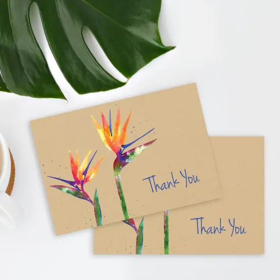 Great Papers! Faux Kraft Thank You Note Card and Envelope, Paradise, 4.75" x 3.375"(folded), 50 count {3}