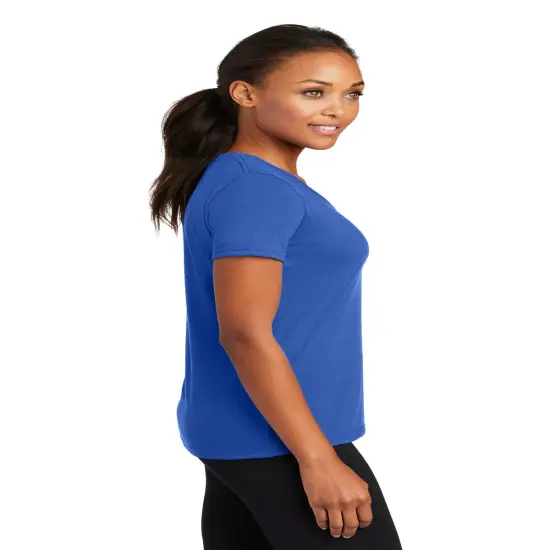 Port & Company&reg; Ladies Performance Blend Short Sleeve V-Neck Tee Lime {6}