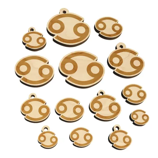 Cancer Horoscope Astrological Zodiac Sign Mini Wood Shape Charms Jewelry DIY Craft {7}
