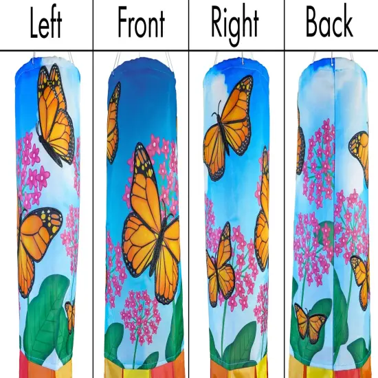 In the Breeze 5213 &mdash; Monarch Butterfly 40-inch Inspiration Windsock &mdash; Colorful Hanging Garden D&eacute;cor with Embroidered Details {6}