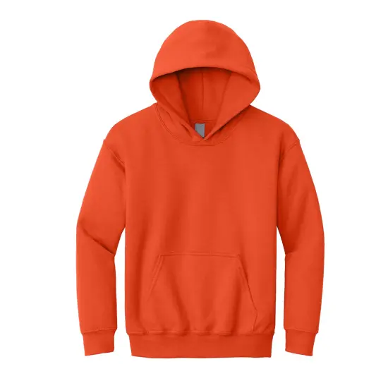 Port & Company&reg; Youth Core Fleece Pullover Hooded Turtle Neck Long Sleeve Sweatshirt Orange {1}