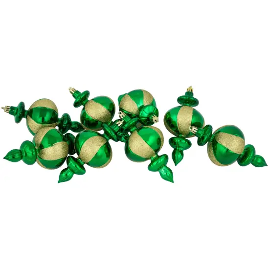 Northlight 8-Count Green Shatterproof Finial Christmas Ornaments, 6" {1}