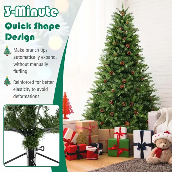 Costway 7 FT Pre-Lit Christmas Tree 3-Minute Quick Shape with Quick Power Connector Timer {5}