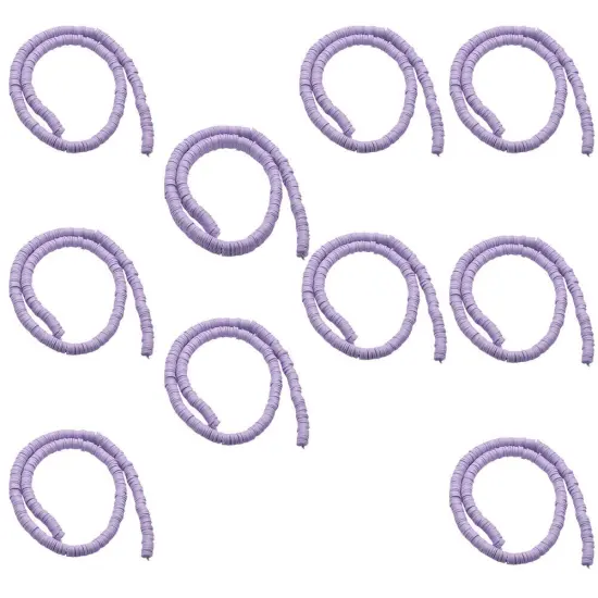 Kitcheniva 6mm Heishi Beads Clay Disc Flat Vinyl DIY Jewelry 10 Strands Lavender {1}