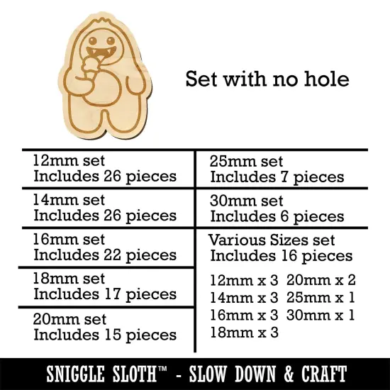 Yeti Abominable Snowman Eating Ice Cream Mini Wood Shape Charms Jewelry DIY Craft {1}