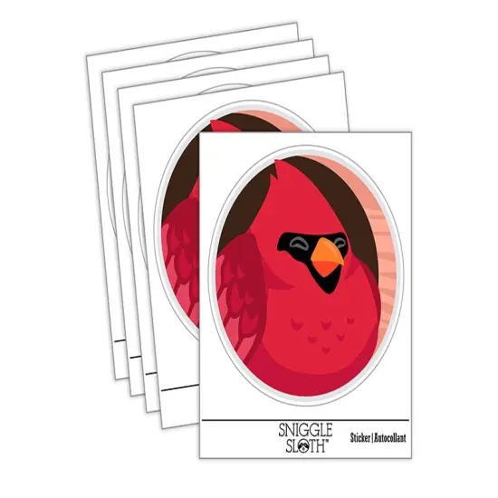 Cardinal Sleeping In Birdhouse Hole Waterproof Vinyl Phone Tablet Laptop Water Bottle Sticker Set - 5 Pack {2}
