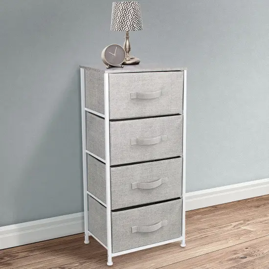Sorbus Dresser with 4 Drawers - Bedside Furniture & Night Stand End Table Dresser with Steel Frame, Wood Top, Easy Pull Fabric Bins for Home, Bedroom Accessories, Office & Dorm {2}