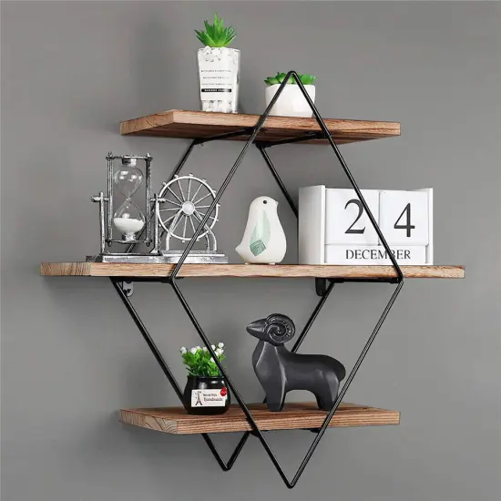 Vintage Floating Shelves Rustic Wooden Wall Shelf Display Storage. {3}