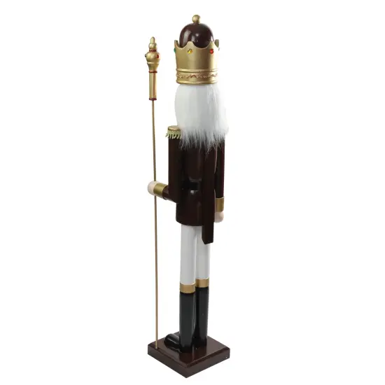 Northlight 48" Burgundy and White Wooden Christmas Nutcracker King with Scepter Red {7}