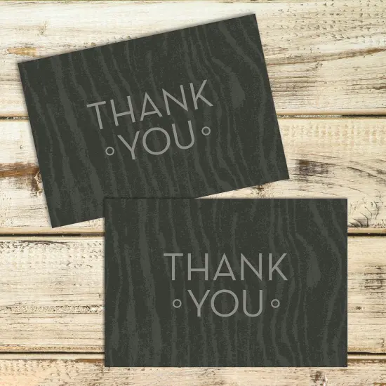 Great Papers! Thank You Note Card and Grey Envelope, Grey Woodgrain, 4.75" x 3.375"(folded), 10 count {3}